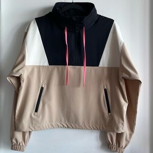Mondetta Top Sport Causal Pullover, M, black beige ivory and pink, layer piece